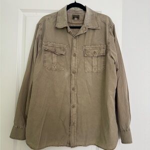 Converse brand men’s khaki style casual collar button shirt shirt top size XL